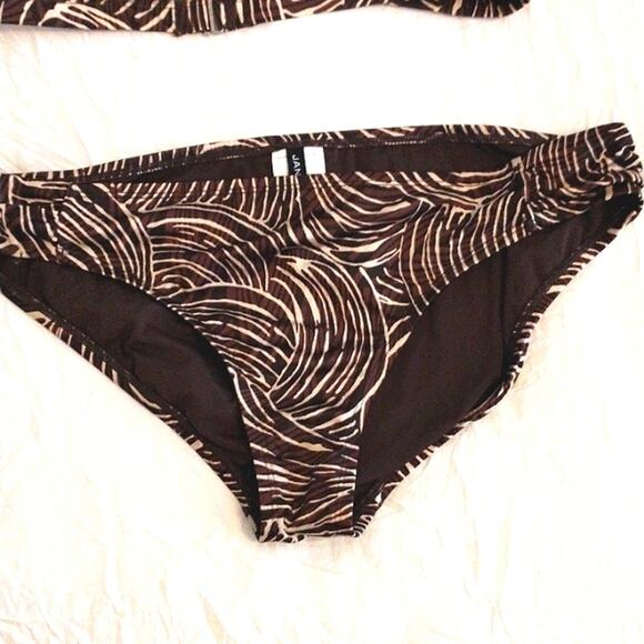 VNT Jantzen Bikini 2 Piece Size 14 Animal Print BROWN Triangle Top Bathing Suit - Picture 7 of 14